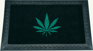 cannabis doormat leaf